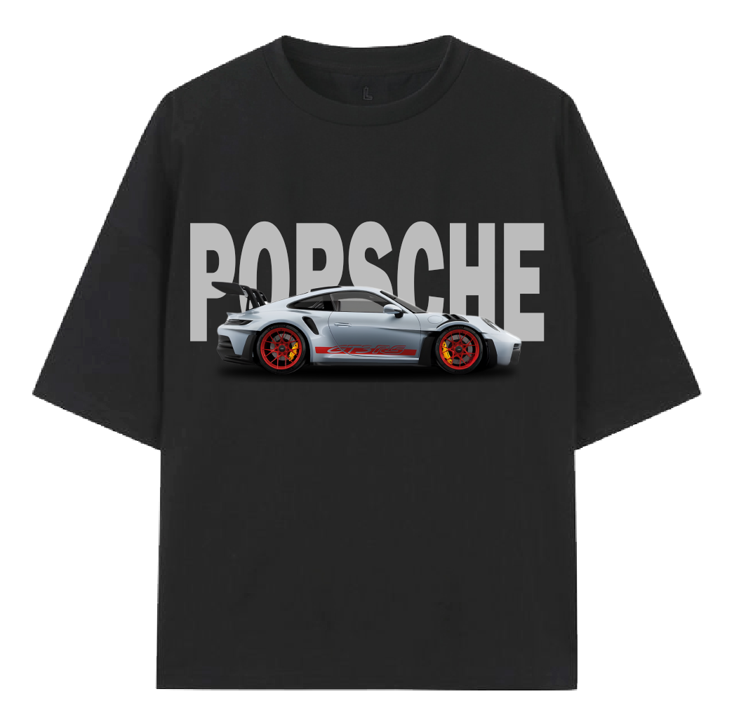 PORSCHE Oversized Unisex T-Shirt black